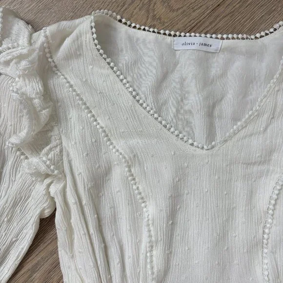 Olivia + James White Longsleeve Mini Dress - Picture 2 of 5